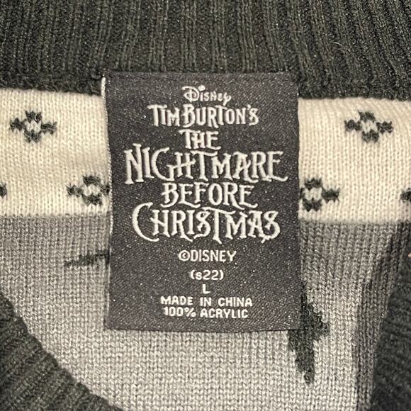 Nightmare Before Christmas Jack Skellington & Sally Ugly Christmas Sweater Sz L - Picture 4 of 5
